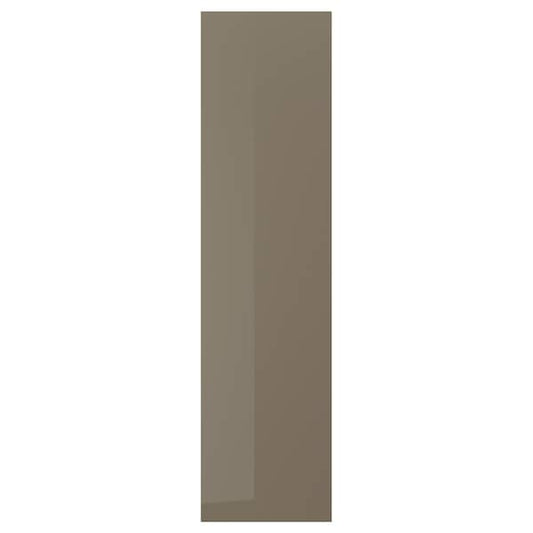 VOXTORP - Cover panel, high-gloss dark grey-brown, 62x240 cm