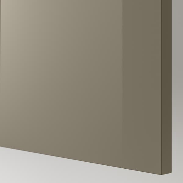 VOXTORP cover panel, high-gloss dark grey-brown, 39x86 cm