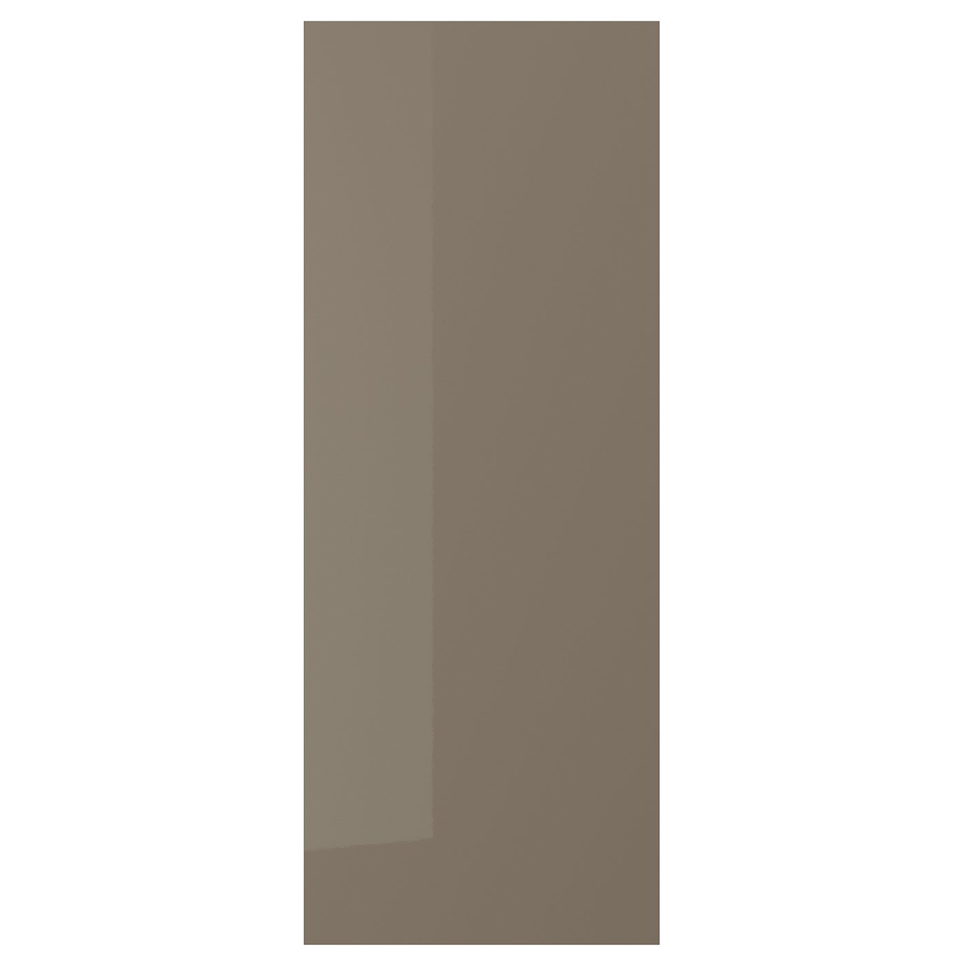 VOXTORP cover panel, high-gloss dark grey-brown, 39x101 cm