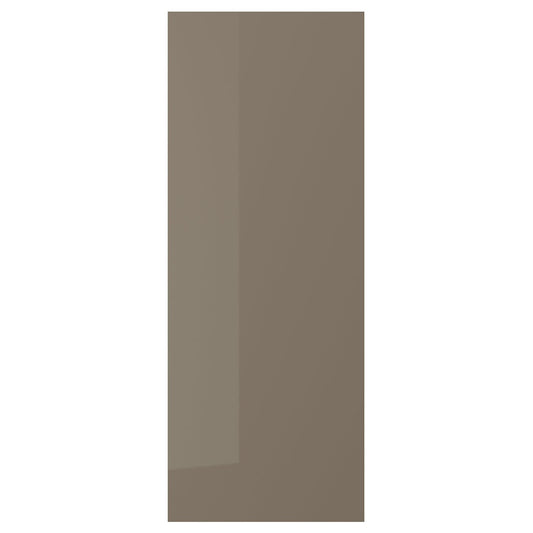 VOXTORP cover panel, high-gloss dark grey-brown, 39x101 cm