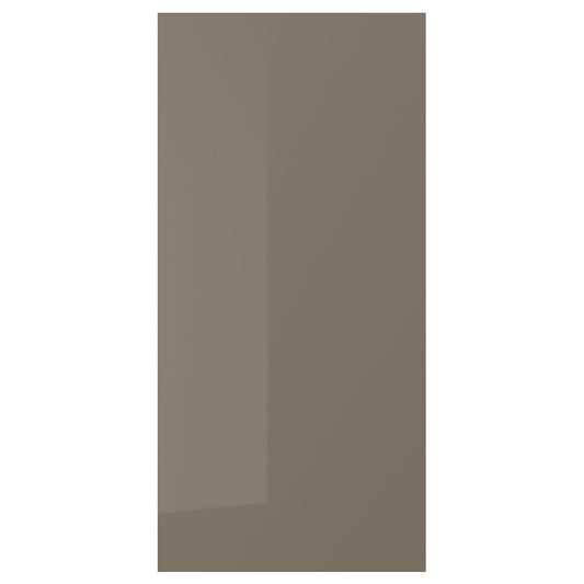 VOXTORP cover panel, high-gloss dark grey-brown, 39x81 cm