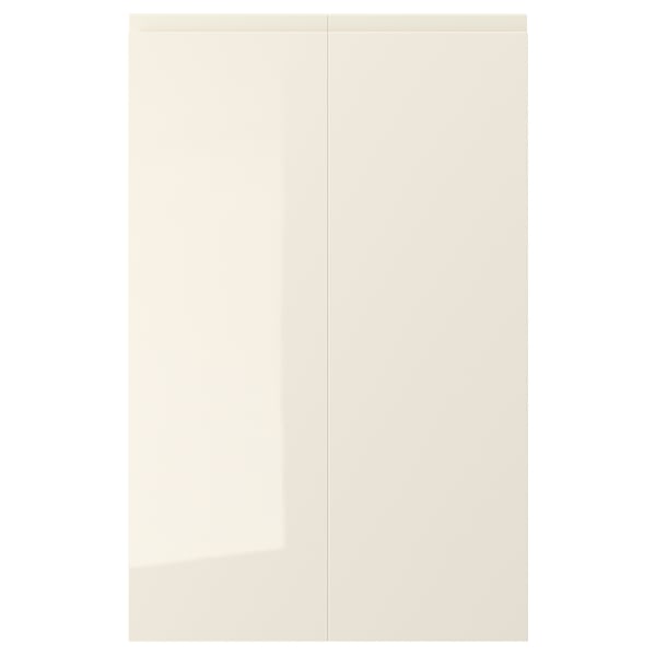 VOXTORP 2-p door f corner base cabinet set, right-hand/high-gloss light beige