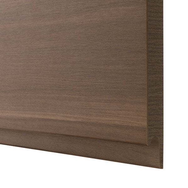 VOXTORP - Set of 2 doors for corner base cabinet, left/walnut effect,25x80 cm