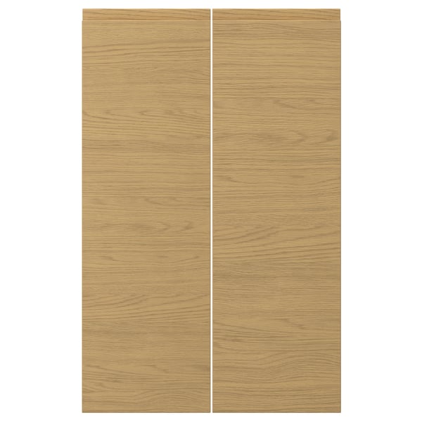 VOXTORP 2-p door f corner base cabinet set, left-hand/oak effect, 25x80 cm