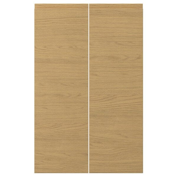 VOXTORP - VOXTORP 2-p door f corner base cabinet set, left-hand/oak effect, 25x80 cm
