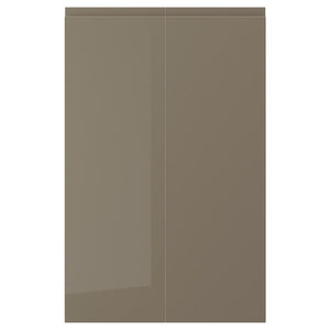VOXTORP 2-p door f corner base cabinet set, left-hand/high-gloss dark grey-brown, 25x80 cm
