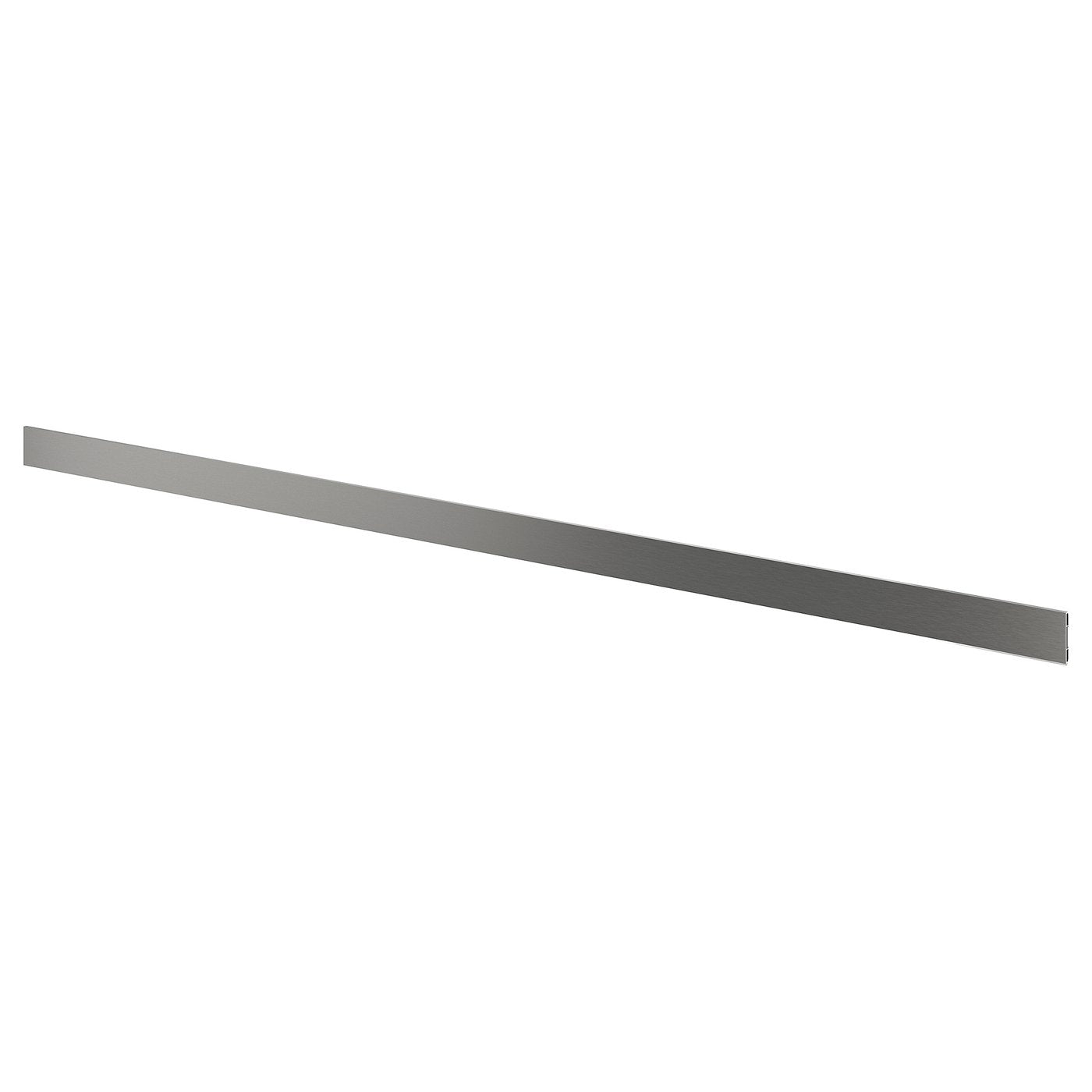 VOXTORP plinth, stainless steel effect, 220x8 cm