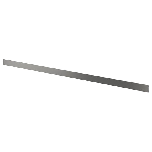 VOXTORP plinth, stainless steel effect, 220x8 cm