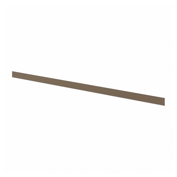 VOXTORP plinth, high-gloss dark grey-brown, 220x8 cm