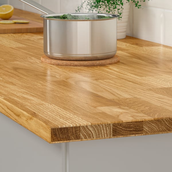 VRENA worktop, oak/veneer, 246x2.8 cm