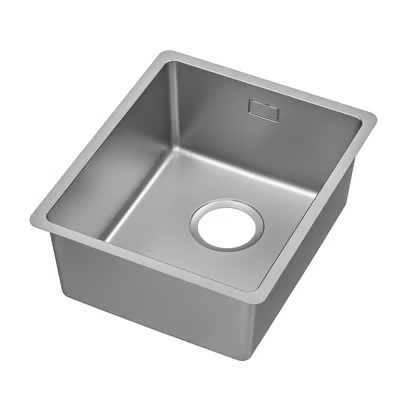 VRESJÖN inset sink, 1 bowl, stainless steel, 37x44 cm