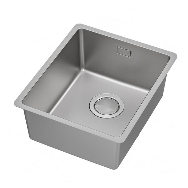 VRESJÖN inset sink, 1 bowl, stainless steel, 37x44 cm