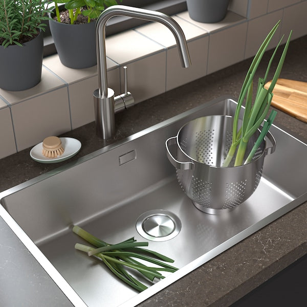 VRESJÖN - Inset sink, 1 bowl, stainless steel, 73x44 cm