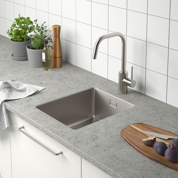 VRESJÖN - Inset sink, 1 bowl, stainless steel, 37x44 cm