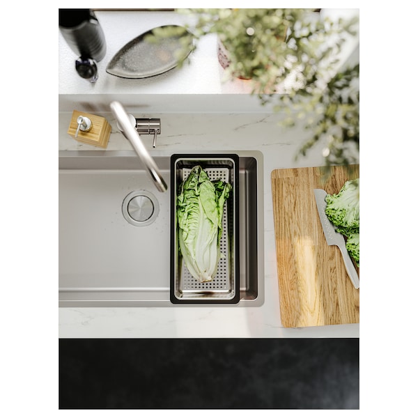 VRESJÖN inset sink, 1 bowl, stainless steel, 73x44 cm