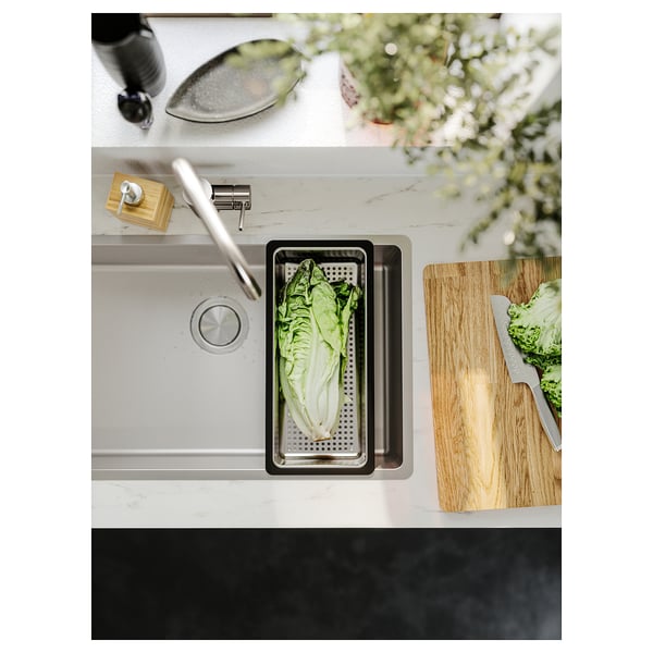 VRESJÖN inset sink, 1 bowl, stainless steel, 73x44 cm