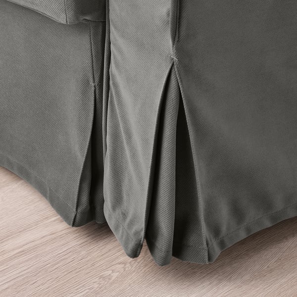 VRETSTORP 3-seat sofa-bed, Hakebo dark grey, 244x91x96 cm