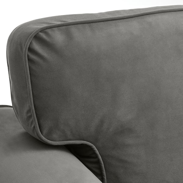 VRETSTORP 3-seat sofa-bed, Hakebo dark grey, 244x91x96 cm