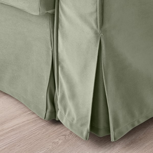 VRETSTORP 3-seat sofa-bed, Hakebo grey-green, 244x91x96 cm