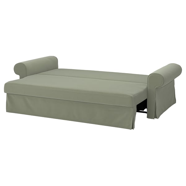 VRETSTORP 3-seat sofa-bed, Hakebo grey-green, 244x91x96 cm