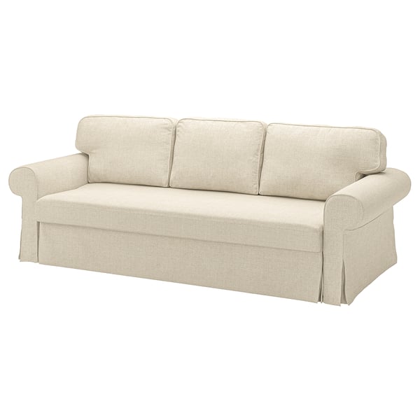 VRETSTORP 3-seat sofa-bed, Kilanda light beige, 244x91x96 cm