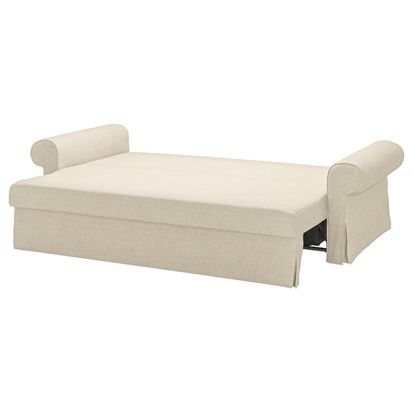 VRETSTORP 3-seat sofa-bed, Kilanda light beige, 244x91x96 cm