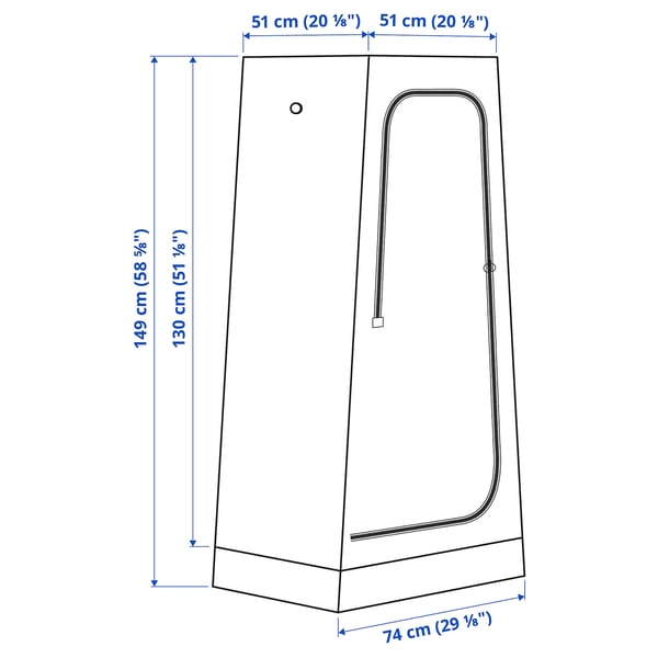 VUKU wardrobe, white, 74x51x149 cm