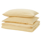 WEYMOUTHTALL duvet cover and 2 pillowcases, yellow white/check, 240x220/50x80 cm