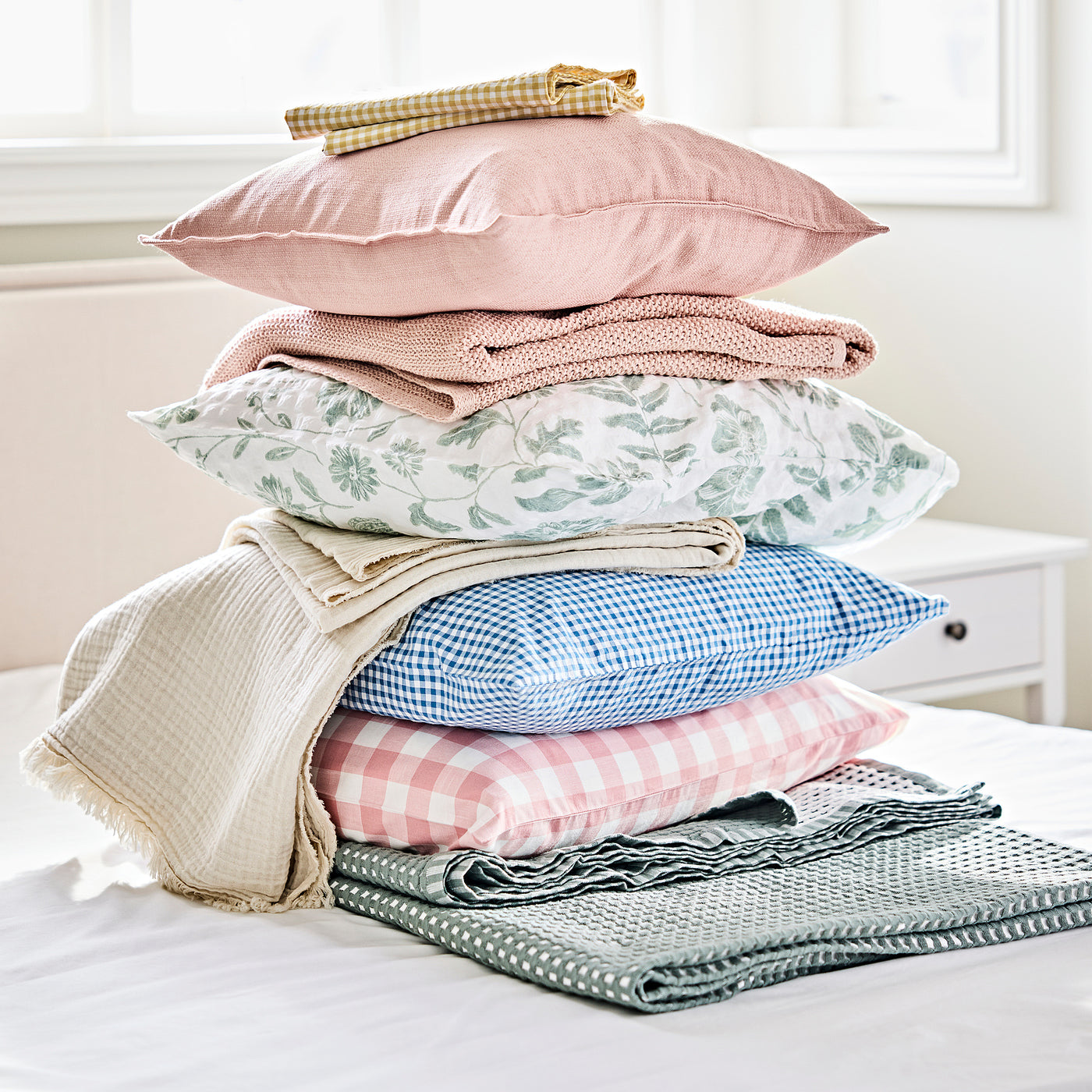 WEYMOUTHTALL duvet cover and pillowcase, blue white/check, 150x200/50x80 cm