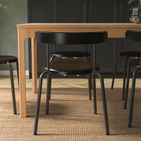 YNGVAR chair, anthracite, 53x71x51 cm