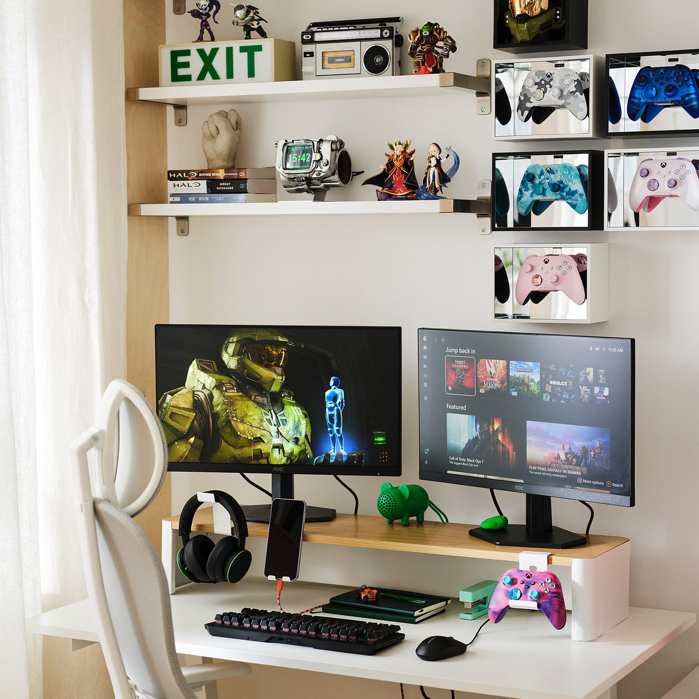 YXSTABY gaming monitor stand, white, 98x27x16 cm