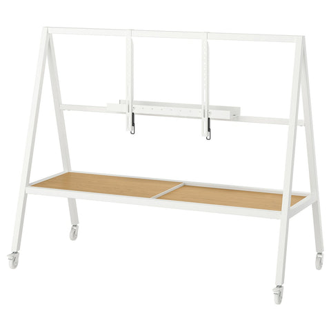 YXSTABY gaming tv stand on castors, white