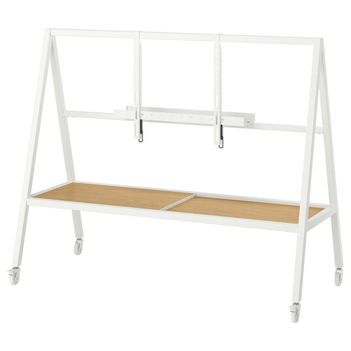 YXSTABY gaming tv stand on castors, white