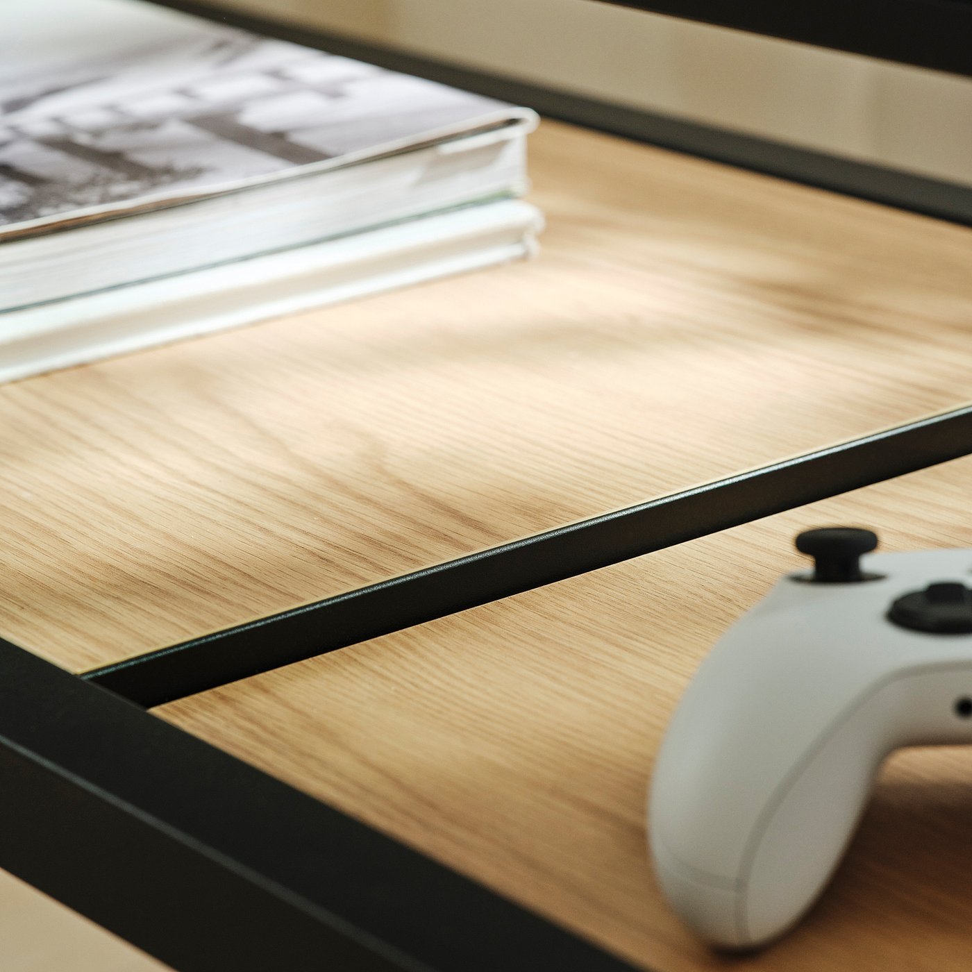 YXSTABY gaming tv stand on castors, black