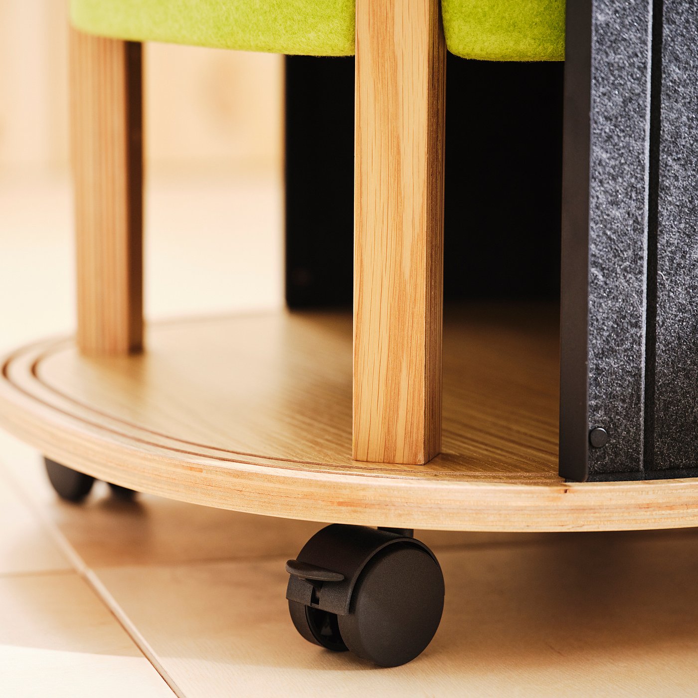YXSTABY gaming side table on castors, oak veneer/grey, 50x55x50 cm