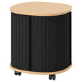 YXSTABY gaming side table on castors, oak veneer/grey, 50x55x50 cm