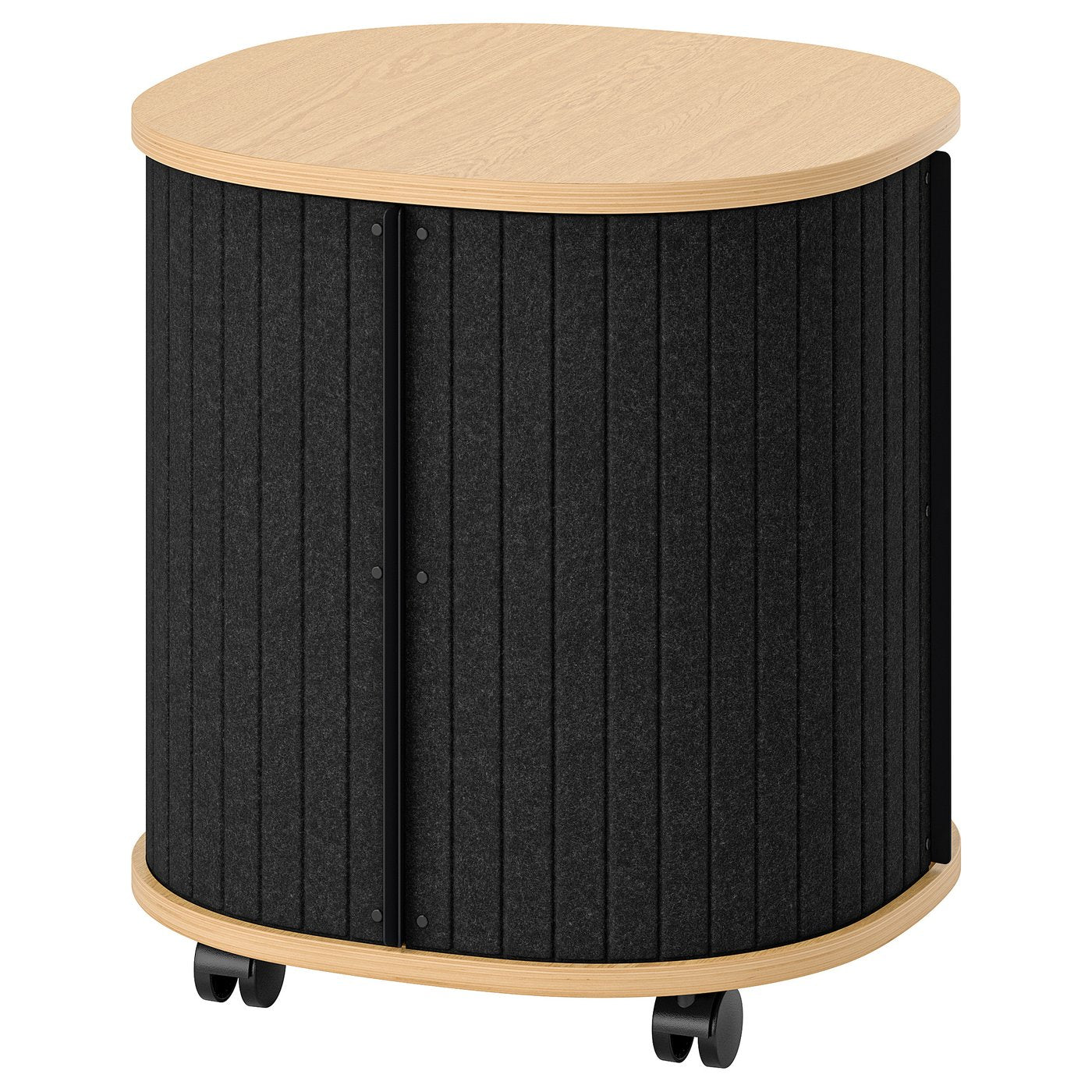 YXSTABY gaming side table on castors, oak veneer/grey, 50x55x50 cm