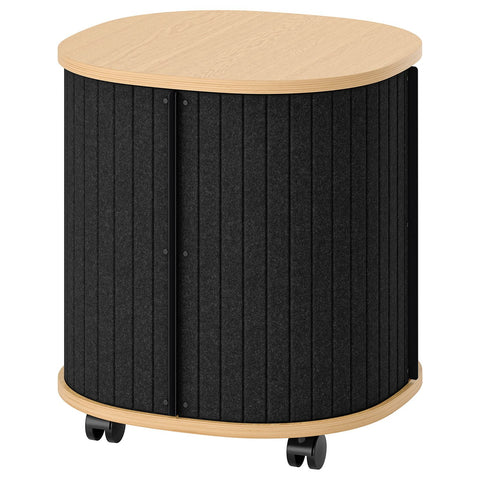 YXSTABY gaming side table on castors, oak veneer/grey, 50x55x50 cm