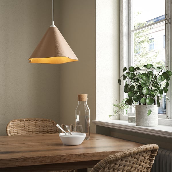ZEBRASÄV - ZEBRASÄV Pendant lamp, brown/paper, 35 cm