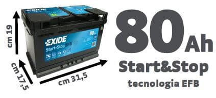 Bricocenter EXIDE EFB 80 AH START/STOP CAR BATTERY 800