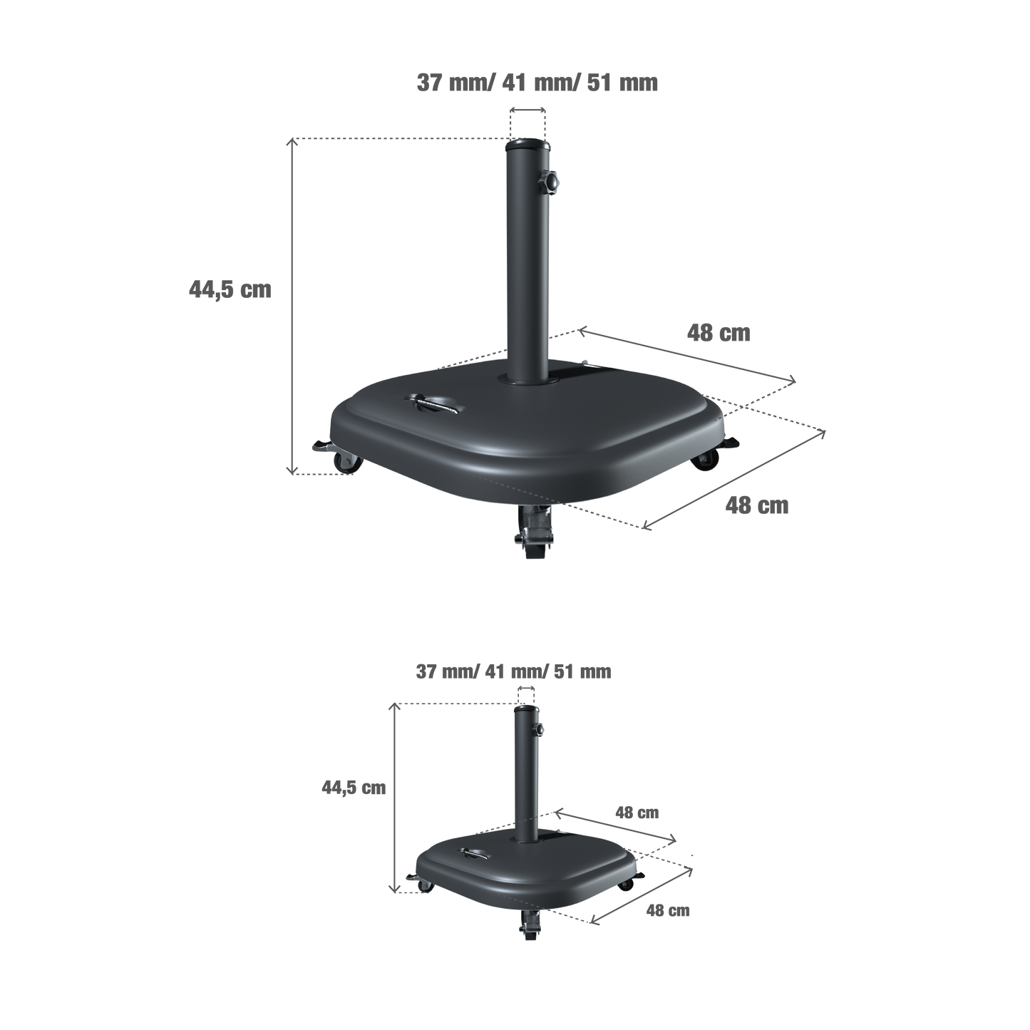 Base for umbrella Naterial 25kg 48X48 anthracite