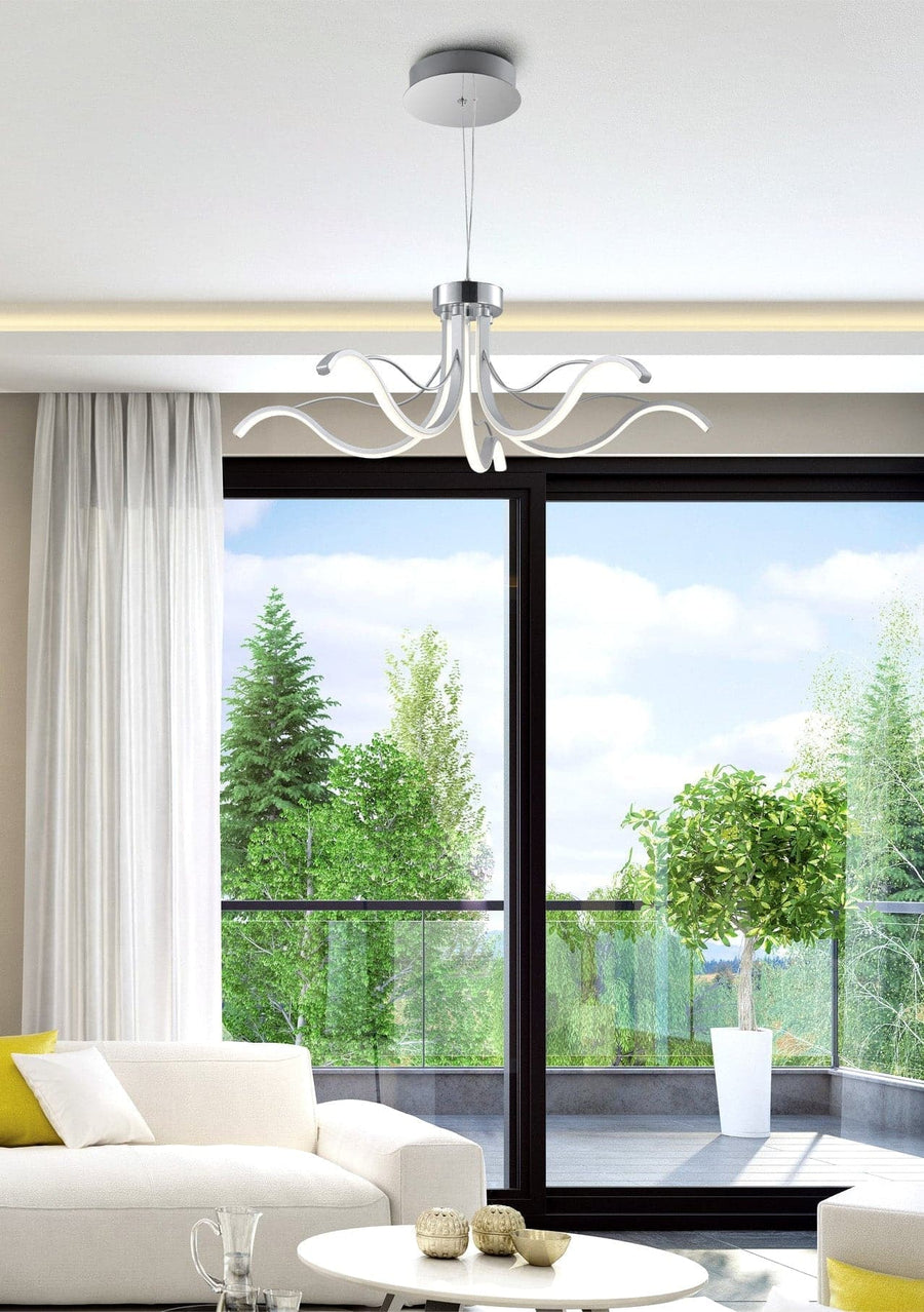 ARES METAL CHANDELIER CHROME D70XH120CM LED 35W CCT