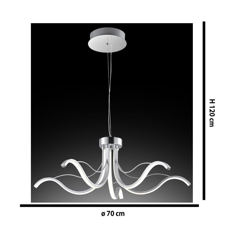 ARES METAL CHANDELIER CHROME D70XH120CM LED 35W CCT