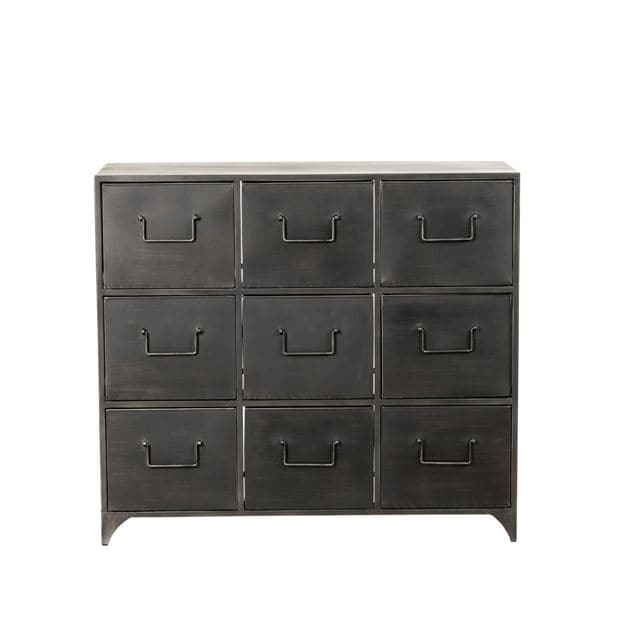 PHARMA Black chest of drawers H 80 x W 34 x D 90 cm - best price from Maltashopper.com CS617869