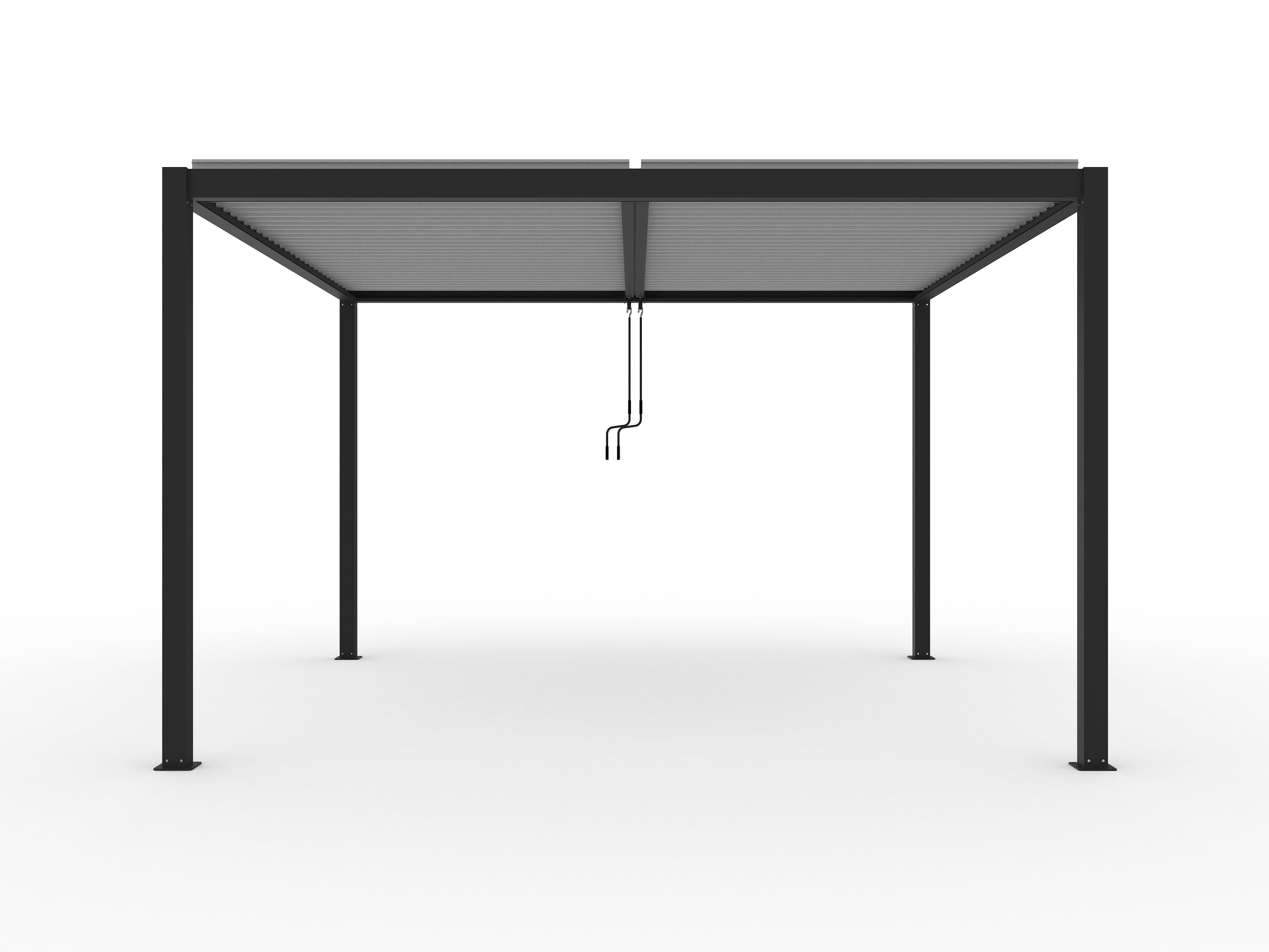 PERGOLA CALICANTUS 4X4XH2.45M ANTHRACITE ALUMINIUM STRUCTURE WITH LED LIGHTING