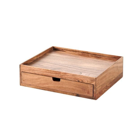 ACACIA Natural storage box H 8 x W 33 x D 25 cm - best price from Maltashopper.com CS666008