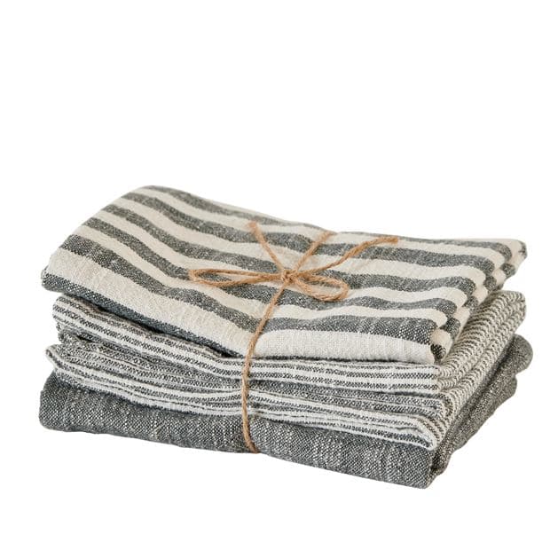 LAURENT Tea towels set of 3 gray W 50 x L 70 cm - best price from Maltashopper.com CS651644