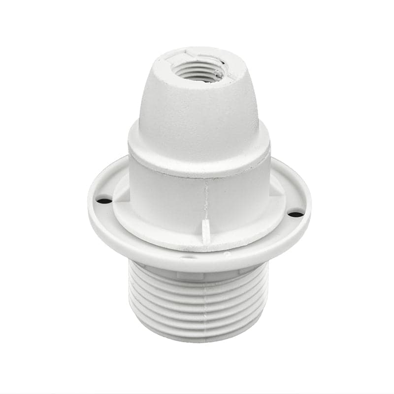 E14 LAMP HOLDER WITH RING NUT WHITE