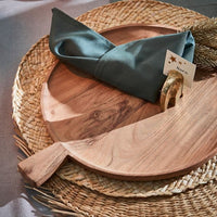 ACACIA CHIC Plate with natural handle H 1,5 x W 36 cm - Ø 30 cm - best price from Maltashopper.com CS655795