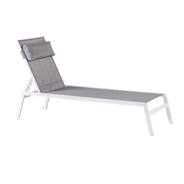HUGO Deckchair white, gray H 18 x W 58 x L 190 cm